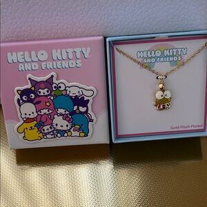 Keroppi Gold Necklace Hello Kitty and Friends